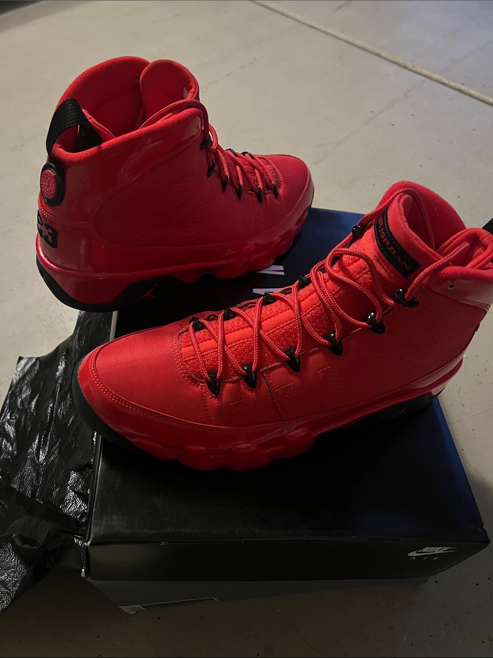 Jordan Red and Black High-Top Basketball Shoes
